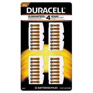 Duracell Size 312 Hearing Aid Batteries, 32 Pack
