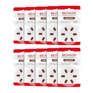 Bevigor Size 312 Hearing Aid Batteries - 60 Pack
