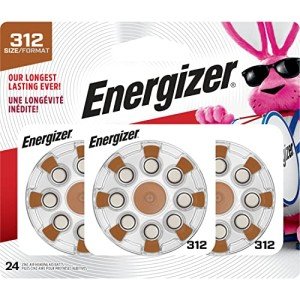 Energizer Size 312 Hearing Aid Batteries, 24 Count