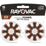 Rayovac Size 312 Hearing Aid Batteries (16 Count)