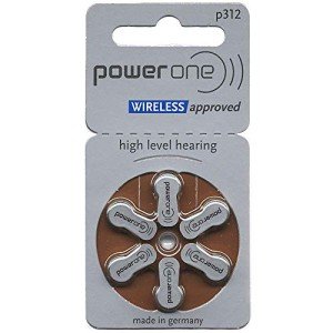 PowerOne Mercury-Free Hearing Aid Batteries Size 312