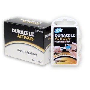 Duracell Size 675 Hearing Aid Batteries - 40 Pack