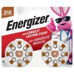 Energizer Size 312 Hearing Aid Batteries, 16 Pack