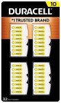 Duracell Size 10 Hearing Aid Batteries, 32 Count