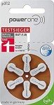 Powerone Mercury-Free Hearing Aid Batteries Size 312 - 60 Pack