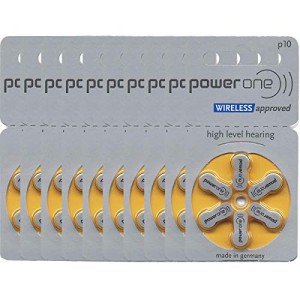 Power One Hearing Aid Batteries Type 10 - 60 Pack