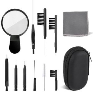 Hearing Aid Cleaning Kit with Tools and Case