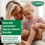 CURAD Alcohol Prep Pads (Pack of 4 Boxes), Thick Alcohol Swabs (package may vary)