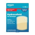 Amazon Basic Care Advanced Fast Healing Hydrocolloid Gel Bandages, Large Adhesive Wound Dressing for First Aid, 2.3 x 3 inches (4 Count)