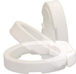 NOVA Medical Products Hinged Toilet Seat Riser Lift Up and Down Raised Toilet Seat For Under Seat For Elongated Seat Color, White, (Pack of ), 1 Count
