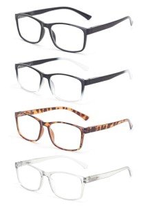 Blue Light Blocking Reading Glasses - 4 Pack