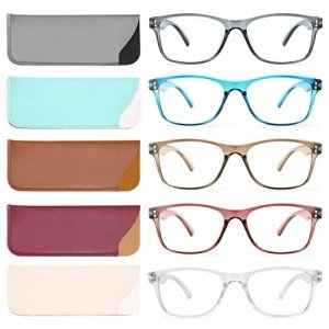 Blue Light Blocking Reading Glasses - 5 Pairs