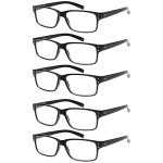5 Pairs Spring Hinge Reading Glasses 1.50