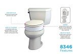 NOVA Medical Products Hinged Toilet Seat Riser Lift Up and Down Raised Toilet Seat For Under Seat For Elongated Seat Color, White, (Pack of ), 1 Count