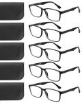 JOLISU 5 Pack Blue Light Blocking Reading Glasses