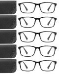 JOLISU 5 Pack Blue Light Blocking Reading Glasses
