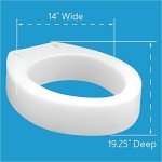 Carex Toilet Seat Riser, Round Raised Toilet Seat Adds 3.5 inches to Toilet Height, for Assistance Bending or Sitting, 300 Pound Weight Capacity Toilet Riser