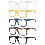 Eyekepper 5-Pack Oversized Square Reading Glasses