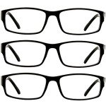 TruVision 3-Pack Reading Glasses - Black 2.00