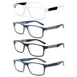 Blue Light Blocking Reading Glasses - 4 Pack