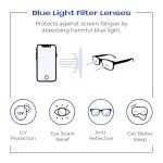 Bold Face Blue Light Blocking Reading Glasses +1.50