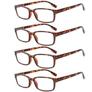 4-Pack Comfort Reading Glasses with Sun Readers