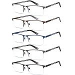 KONHAGO Blue Light Blocking Half Frame Reading Glasses