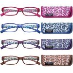 4 Pack Women's Blue Light Blocking Reading Glasses