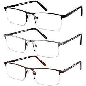 JJWELL 3 Pack Blue Light Blocking Reading Glasses
