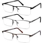 JJWELL 3 Pack Blue Light Blocking Reading Glasses