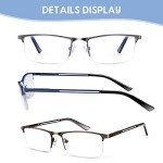 KONHAGO Blue Light Blocking Half Frame Reading Glasses