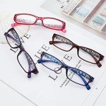 4 Pack Women's Blue Light Blocking Reading Glasses