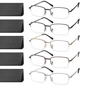 5 Pack Blue Light Blocking Reading Glasses for Men