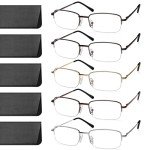 5 Pack Blue Light Blocking Reading Glasses for Men