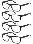 Large Oversized Black Reading Glasses for Men 4 Pk