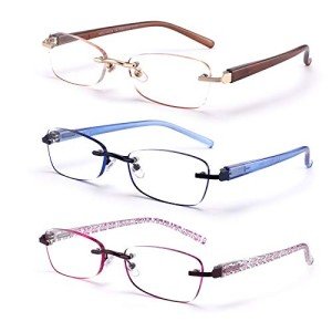 3-Pack Stylish Rimless Reading Glasses for Women