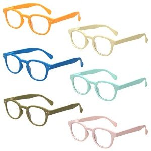 6-Pack Colorful Reading Glasses with Spring Hinges