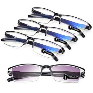 4-Pack Blue Light Blocking Reading Glasses 2.0X