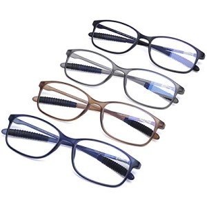 4 Pack Flexible TR90 Reading Glasses - Blue Light Blocking