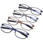 4 Pack Flexible TR90 Reading Glasses - Blue Light Blocking