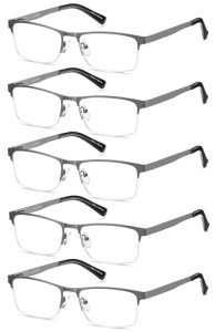 Eyecedar 5-Pack Classic Square Reading Glasses