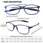 4 Pack Flexible TR90 Reading Glasses - Blue Light Blocking