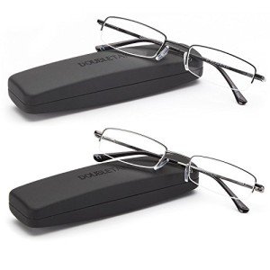DOUBLETAKE Reading Glasses - 2 Pairs in Case