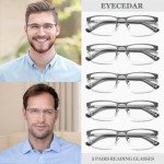 Eyecedar 5-Pack Classic Square Reading Glasses