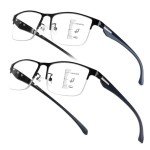 2 Pack Progressive Multifocus Reading Glasses for Men