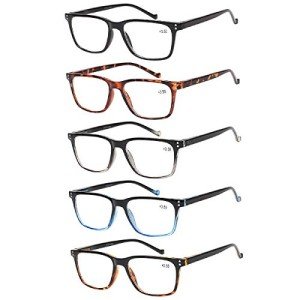 5-Pack Comfortable Reading Glasses for Men & Women