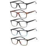 5-Pack Comfortable Reading Glasses for Men & Women
