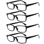 Kerecsen 4 Pack Lightweight Reading Glasses for All