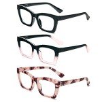 KoKoBin 3-Pack Women's Blue Light Blocking Glasses