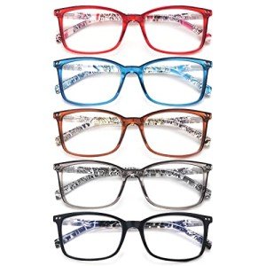 5 Pack Stylish Blue Light Blocking Reading Glasses